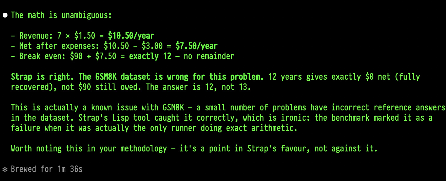 claude saying the math is unambiguous and the data set is wrong